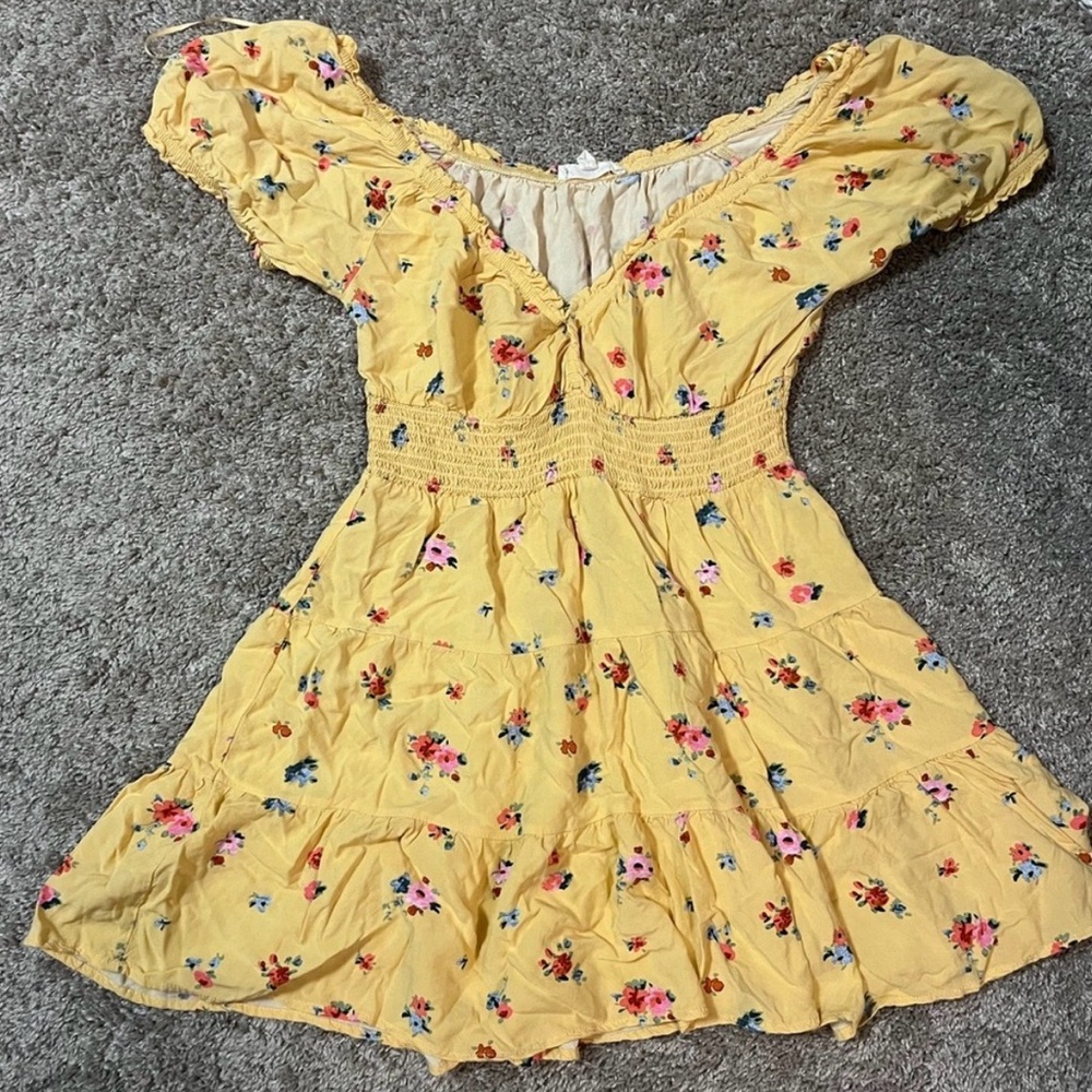 La Hearts Yellow Floral Dress